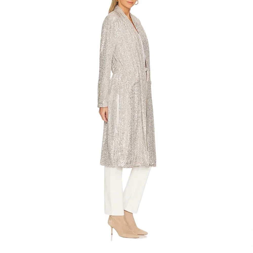 STEVE MADDEN Show Stopper Duster Silver Disco NWT Small - Picture 5 of 10